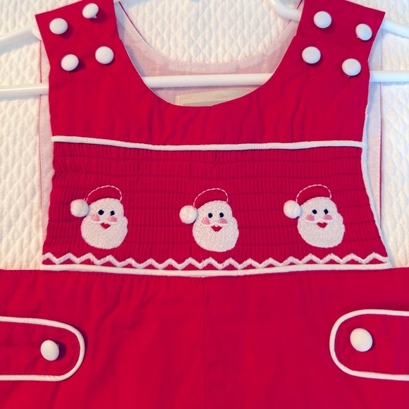 NWT Lil Cactus Christmas Longall Faux Smocking Santa 3-6mo - Picture 2 of 3